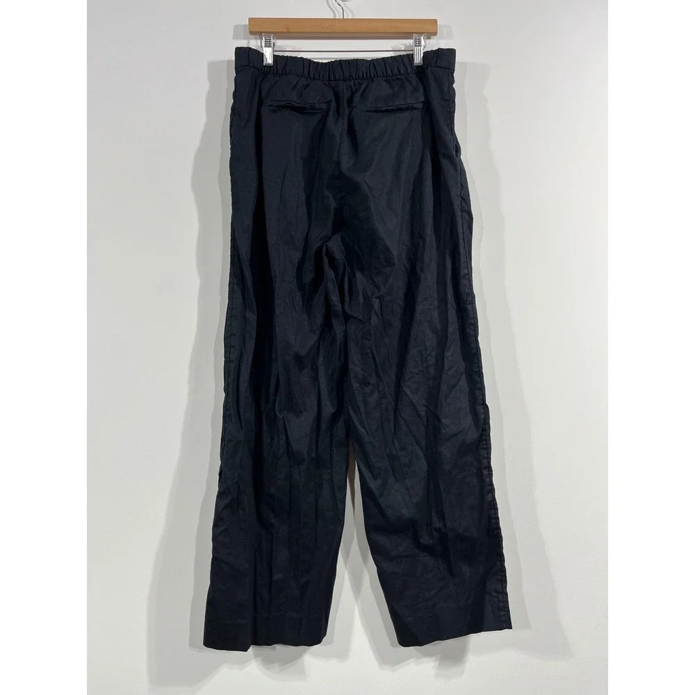 Banana Republic Euro Summer Fisherman Wide Leg Pants Linen Blend Womens Large